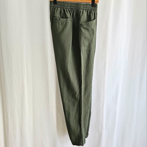 Old Navy Womens Linen Blend Ankle Pants - Olive Green - Picture 9 of 16